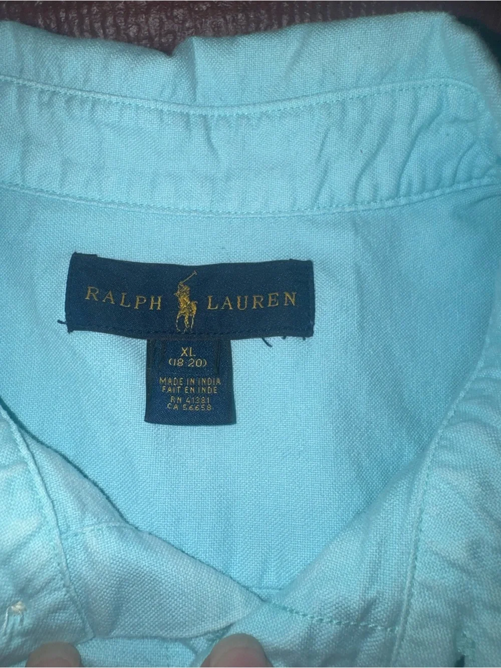 Ralph Lauren Light Aqua Button-Down Oxford Shirt